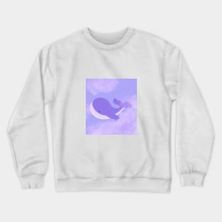 Purple Whale in sky Crewneck Sweatshirt